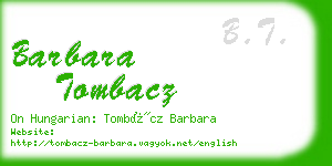 barbara tombacz business card